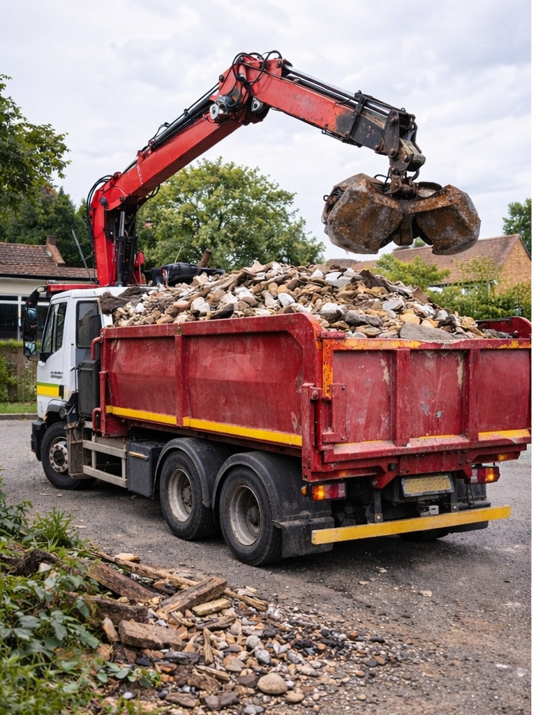Skip wagon loading waste in Nottingham and Derby